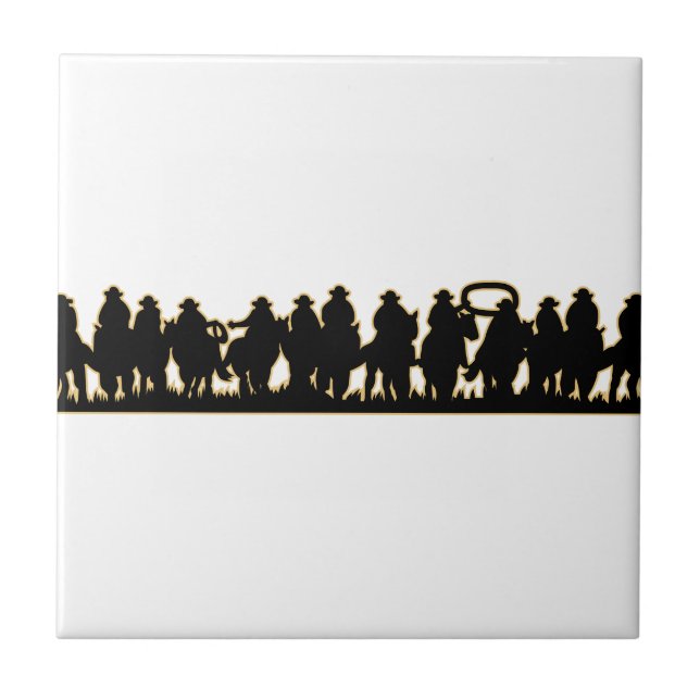 Horses Silhouette Tile (Front)