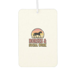 Horses & Social Work Retro Sunset Vector Design_1 Air Freshener