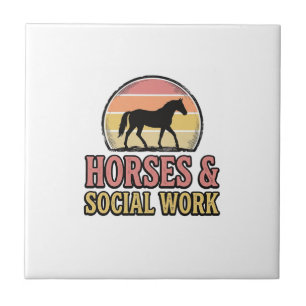 Horses & Social Work Retro Sunset Vector Design_1 Tile