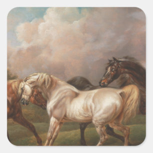 Horses Square Sticker