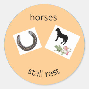 horses stall rest classic round sticker