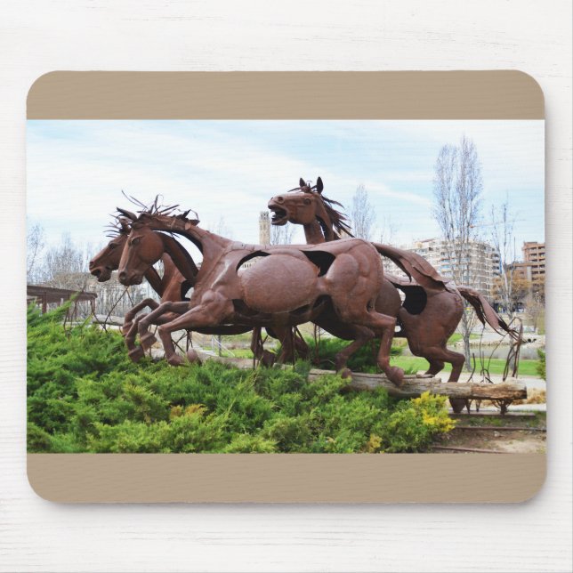 Horses statue mouse pad (Front)