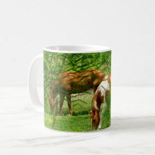 Horses Summer Leaves Coffee Mug