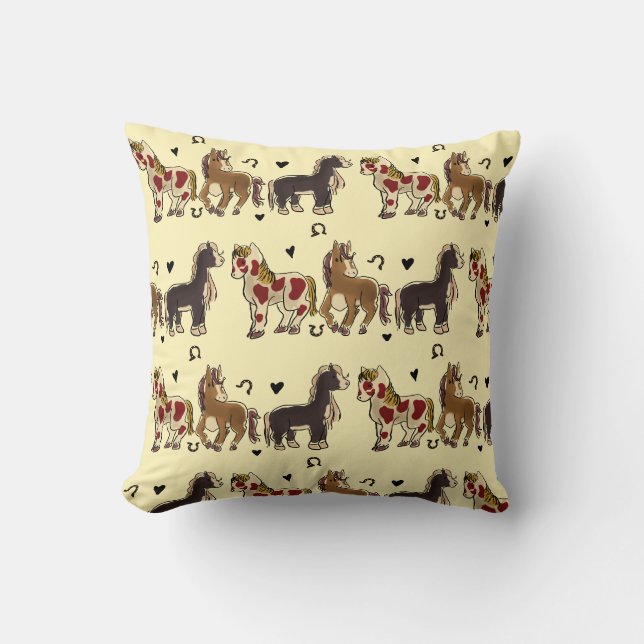 horses throw pillow (Front)