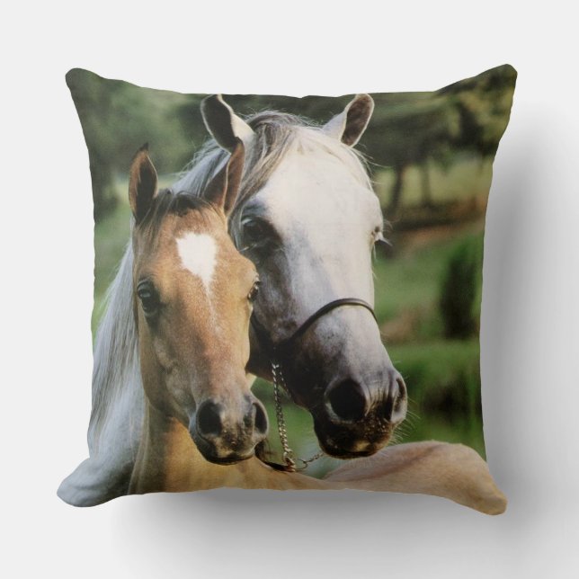 Horses Throw Pillow (Front)