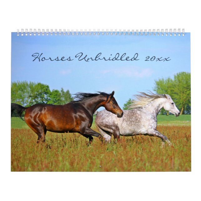 Horses Unbridled Wildlife Photography Custom Year Calendar (Cover)