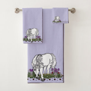 Horses Unicorn by figdewdrop Bathroom Towel Set