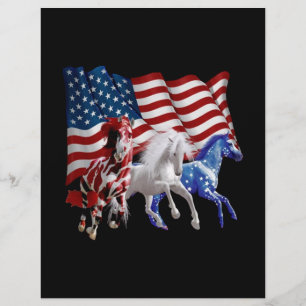 Horses Usa American Flag Horse Letterhead