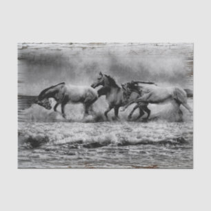 Horses Vintage Grunge Painting Decoupage Tissue Paper