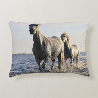 horses wet accent pillow