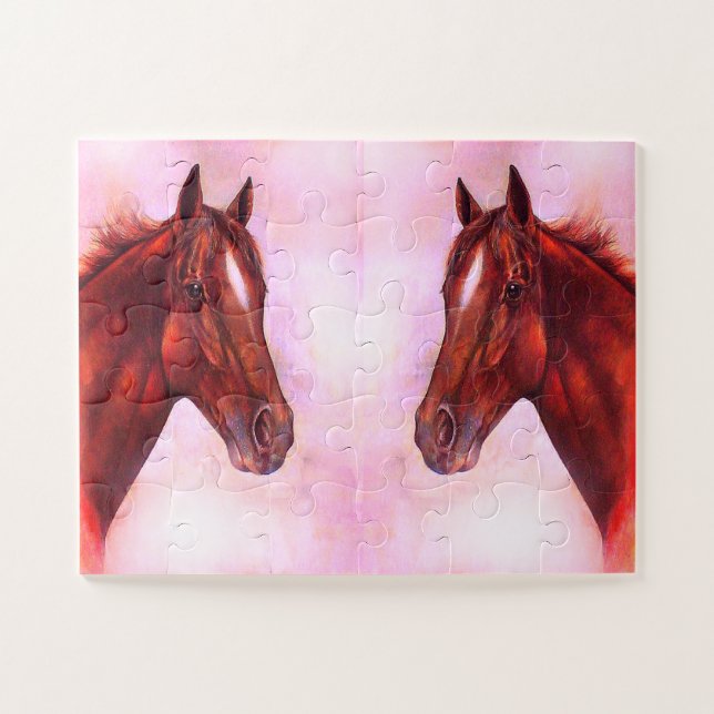 Horses whisper jigsaw puzzle (Horizontal)