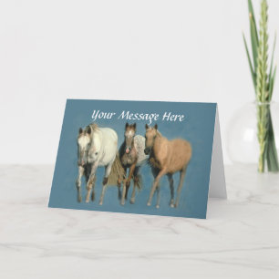 Horses Wild et merveilleuse carte de voeux
