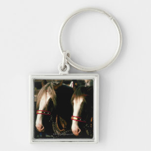 Horses with headdresses keychain