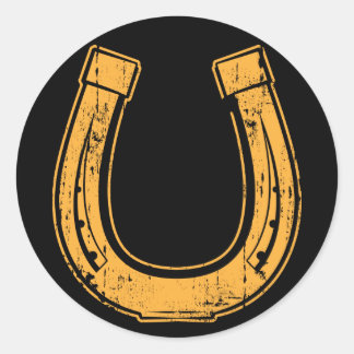 horseshoe2 classic round sticker
