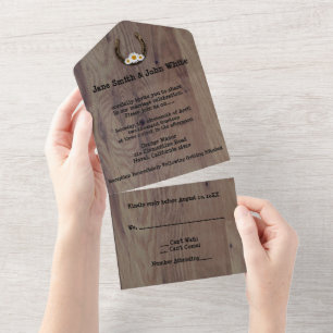 Horseshoe All In One Wedding Invitation