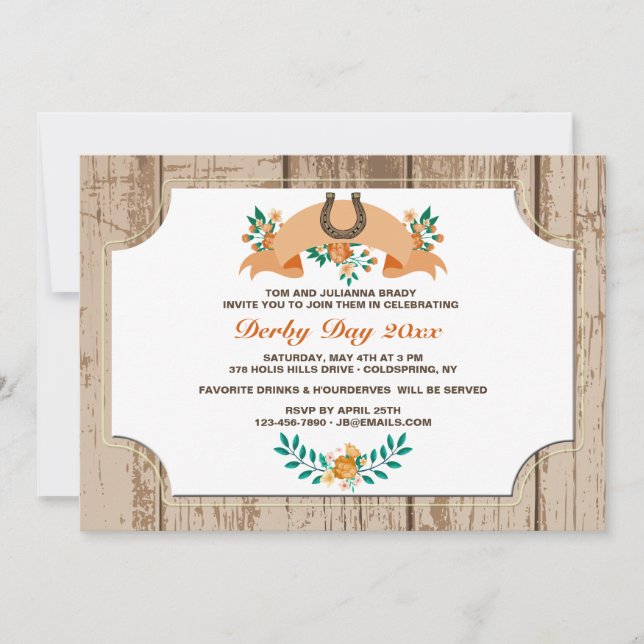 Horseshoe and Flower Banner Invitation (Front)