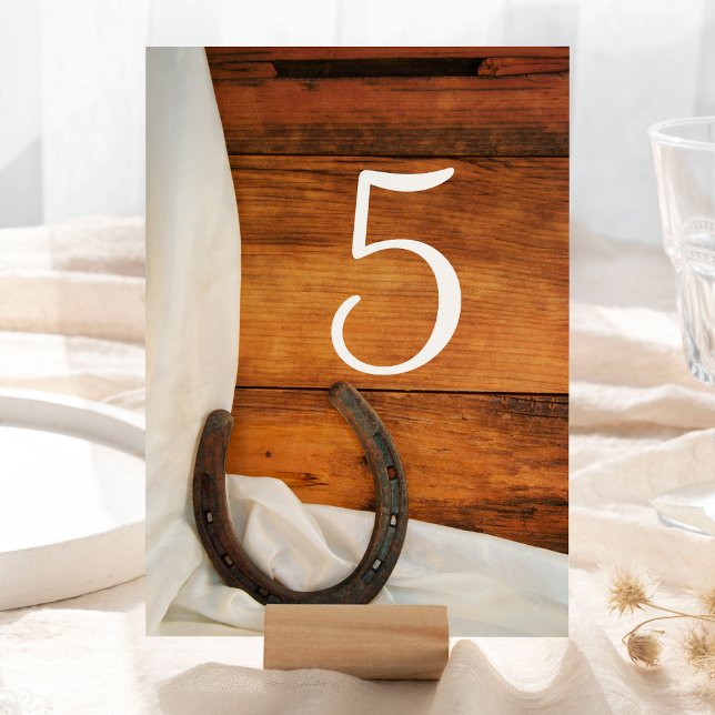 Horseshoe and Satin Western Wedding Table Numbers (Creator Uploaded)
