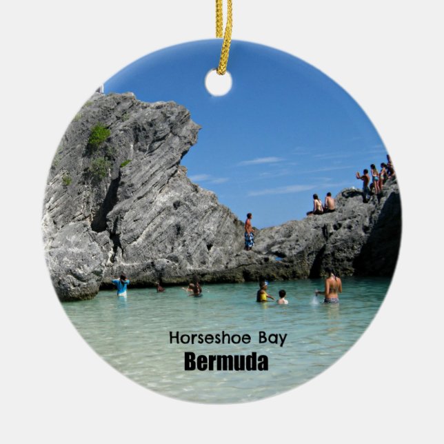 Horseshoe Bay, Bermuda Ceramic Ornament (Front)