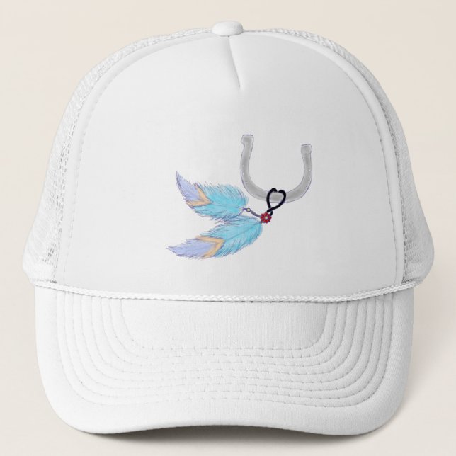 Horseshoe Blue Feathers Hats (Front)