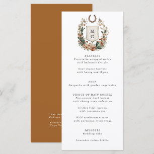 Horseshoe Cactus Western Country Crest Wedding Menu