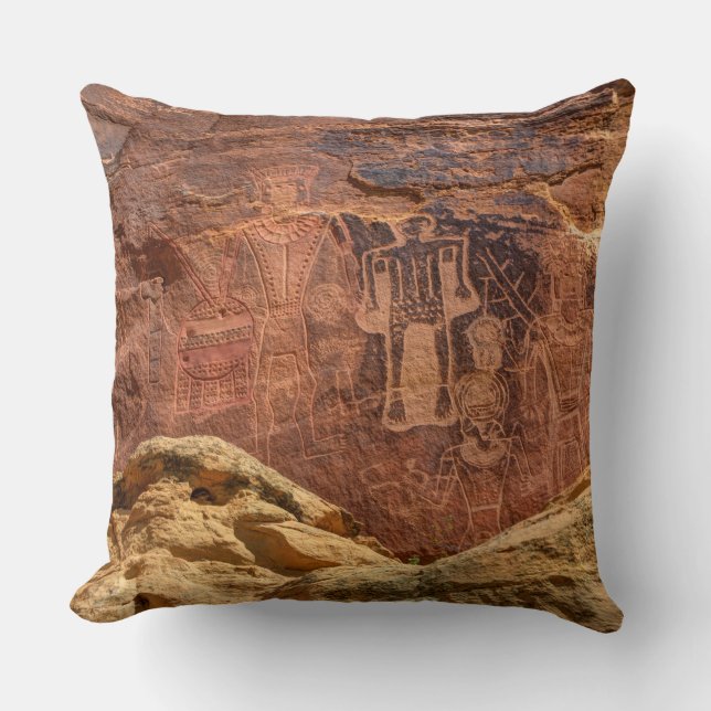 Horseshoe Canyon Great Gallery Pictographs Throw Pillow (Front)