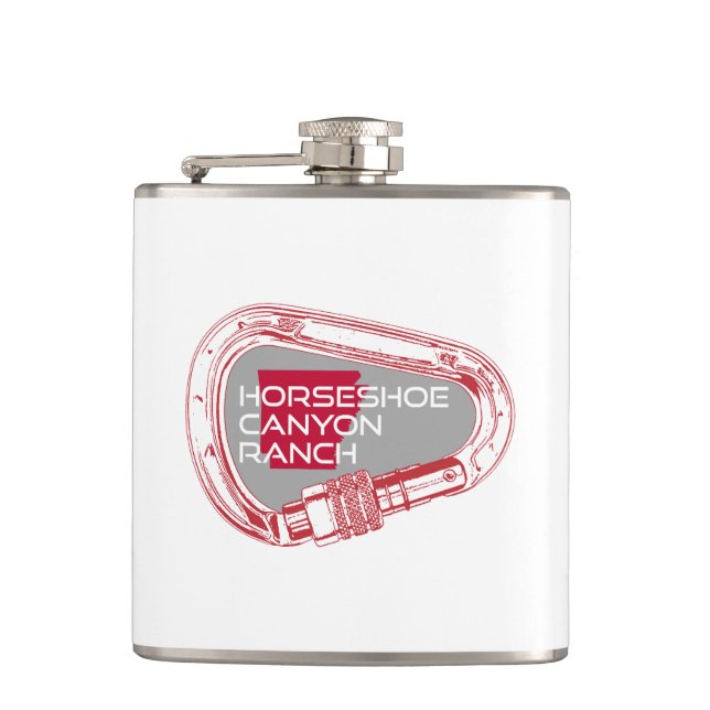 Horseshoe Canyon Ranch Arkansas Climbing Carabiner Hip Flask (Front)