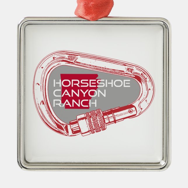 Horseshoe Canyon Ranch Arkansas Climbing Carabiner Metal Ornament (Front)