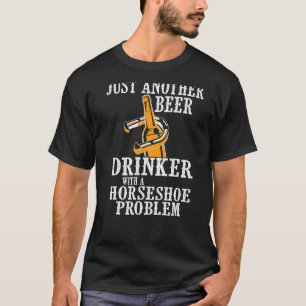 Horseshoe  Cool Beer Drinker Shoe Pitching Sport T-Shirt