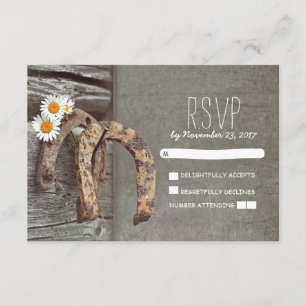 Horseshoe country rustic wedding RSVP cards
