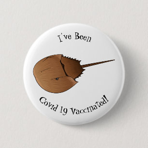 Horseshoe crab cartoon illustration 2 inch round button