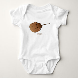 Horseshoe crab cartoon illustration baby bodysuit