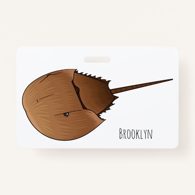 Horseshoe crab cartoon illustration  badge (Front)