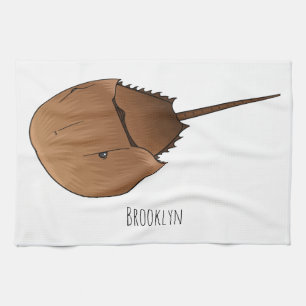 Horseshoe crab cartoon illustration kitchen towel