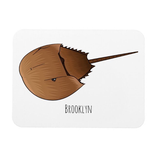 Horseshoe crab cartoon illustration magnet (Horizontal)