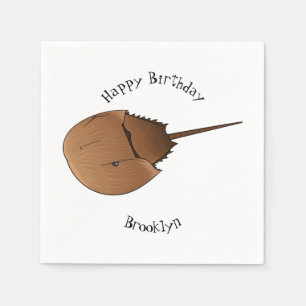 Horseshoe crab cartoon illustration napkin