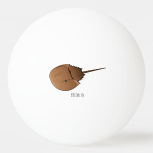 Horseshoe crab cartoon illustration ping pong ball