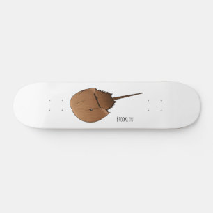 Horseshoe crab cartoon illustration skateboard