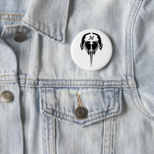 Horseshoe Crab in Tribal Tattoo Style 2 Inch Round Button