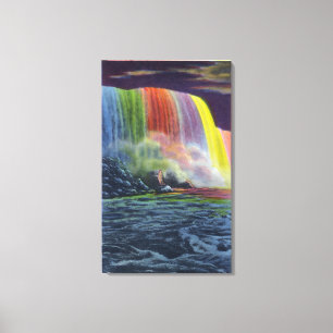Horseshoe Falls Illuminated at Night Canvas Print