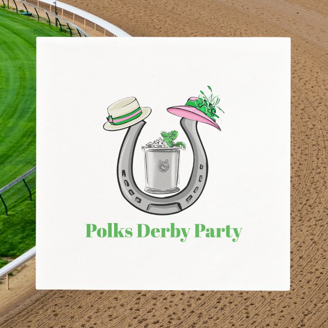 Horseshoe, Fancy Hats, Mint Julep Derby Custom Napkin (Creator Uploaded)