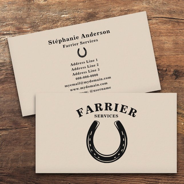 Horseshoe Farrier  Business Card (Horseshoe Farrier Business Card)
