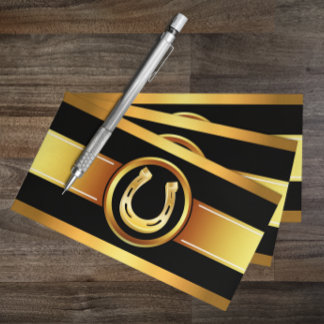 Horseshoe Gold Black Carte de visite