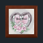 Horseshoe Hearts  wedding  Gift Box<br><div class="desc">Horseshoe Hearts wedding gift box, t-shirt, Wedding apparel, Wedding t-shirts, Wedding gifts by ArtMuvz Illustration. Matching Customizable Wedding bridal shower, reception, rehearsal dinner apparel.Features a watercolor heart with roses and two horseshoes tied together with ribbon. Celebrate your love in style with our wedding designs, Perfect for the bride, groom, wedding...</div>