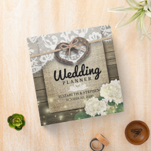 Horseshoe Hydrangea Flower Country Rustic Wedding Binder