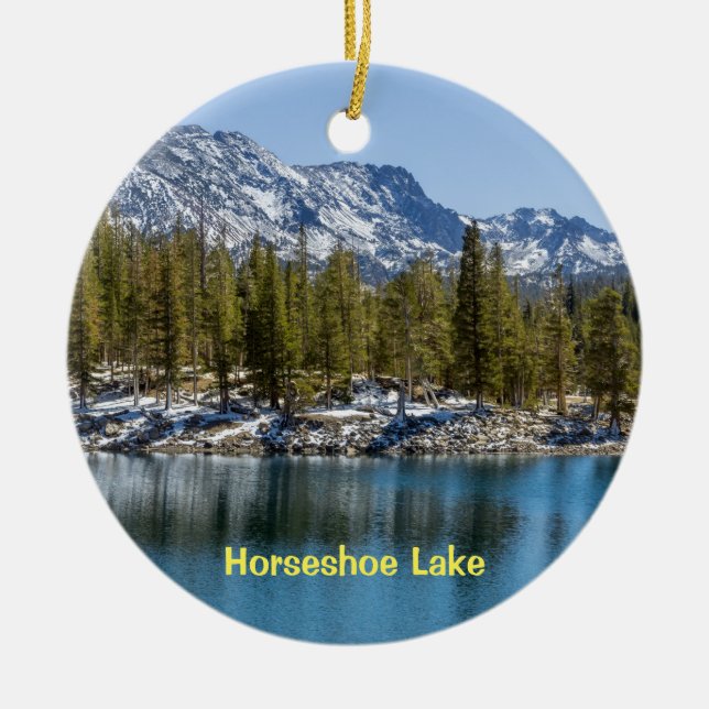 Horseshoe Lake, Mammoth Lakes, CA Ceramic Ornament (Front)