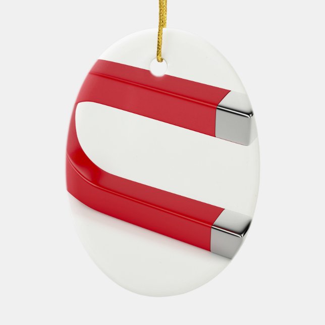 Horseshoe magnet ceramic ornament (Front)