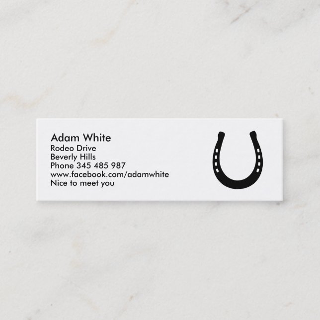 Horseshoe Mini Business Card (Front)