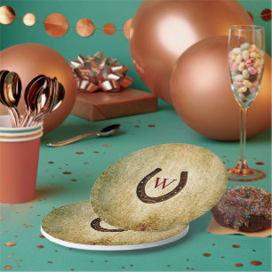 Horseshoe Monogrammed Paper Plates