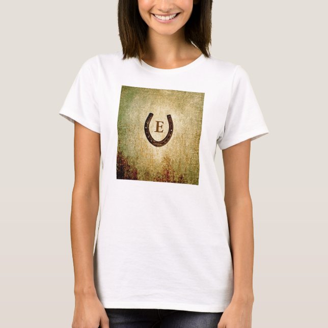 Horseshoe Monogrammed Personalized T-Shirt (Front)