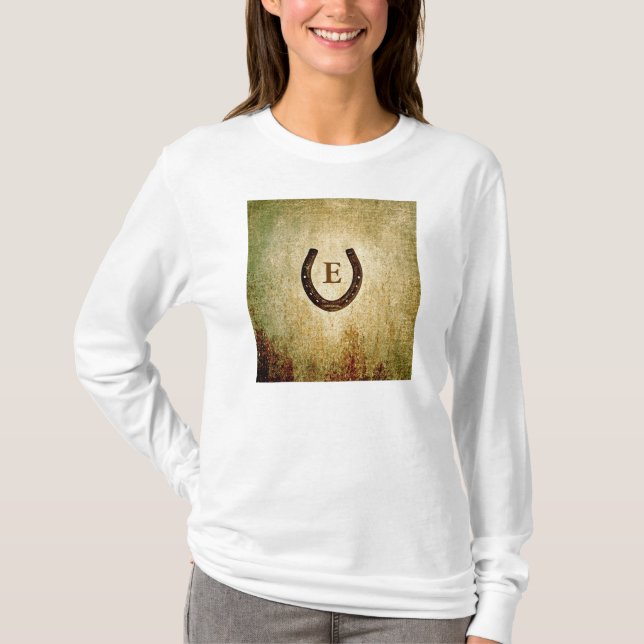 Horseshoe Monogrammed Personalized T-Shirt (Front)